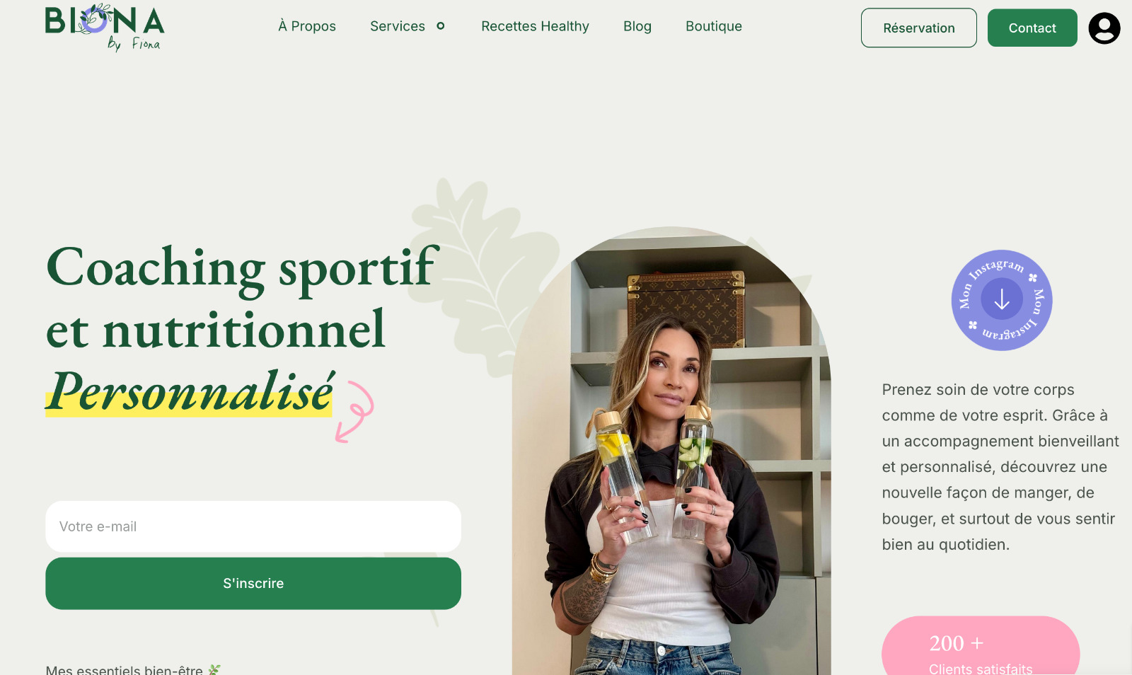 Biona by Fiona — website design project by ENA Design